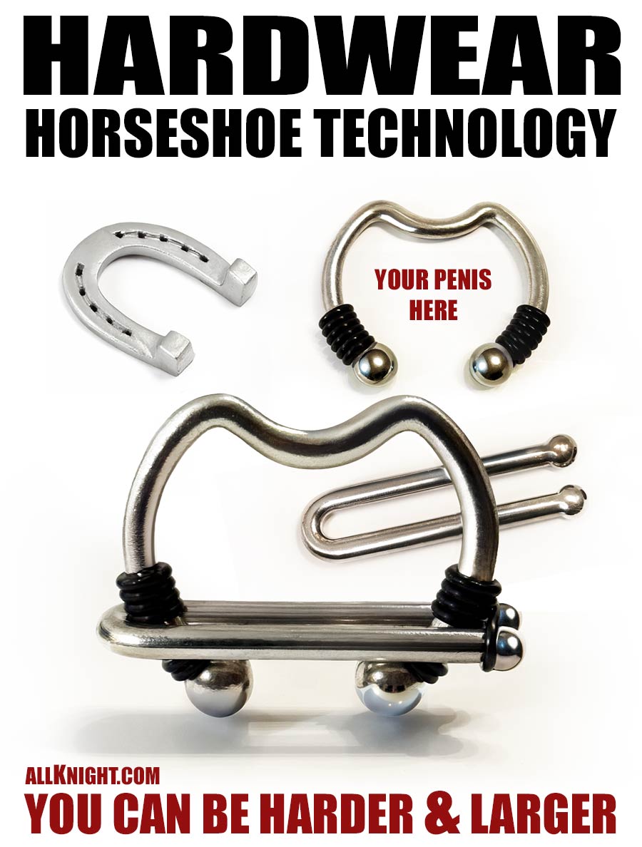 Form and function combine in the amazing all metal horseshoe cock ring design by Hardwear.