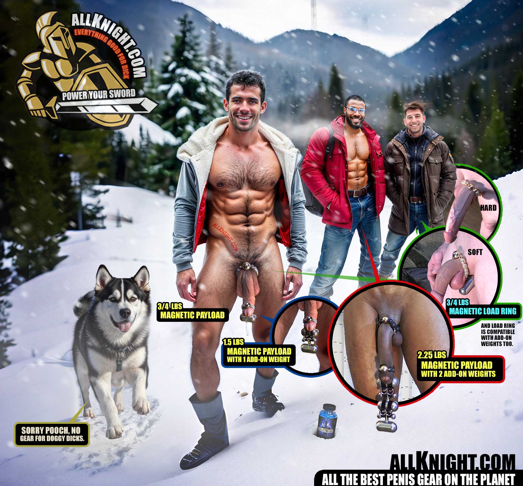 Adventure often finds us when we aren’t looking, and you just need to be ready. Sometimes a boy’s gotta strip and let his big cock swing, even nude in the snow. When it comes to keeping your junk powerful and growing there’s nothing better than HARDWEAR penis gear.