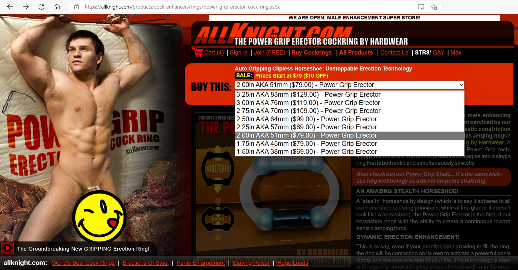 Unlock the full power of your male organ at allknight.com, home of the best penis rings in the world. With more size options than any one else in the business, it's no wonder that allknight.com is the premier Male Enhancement Super Store.