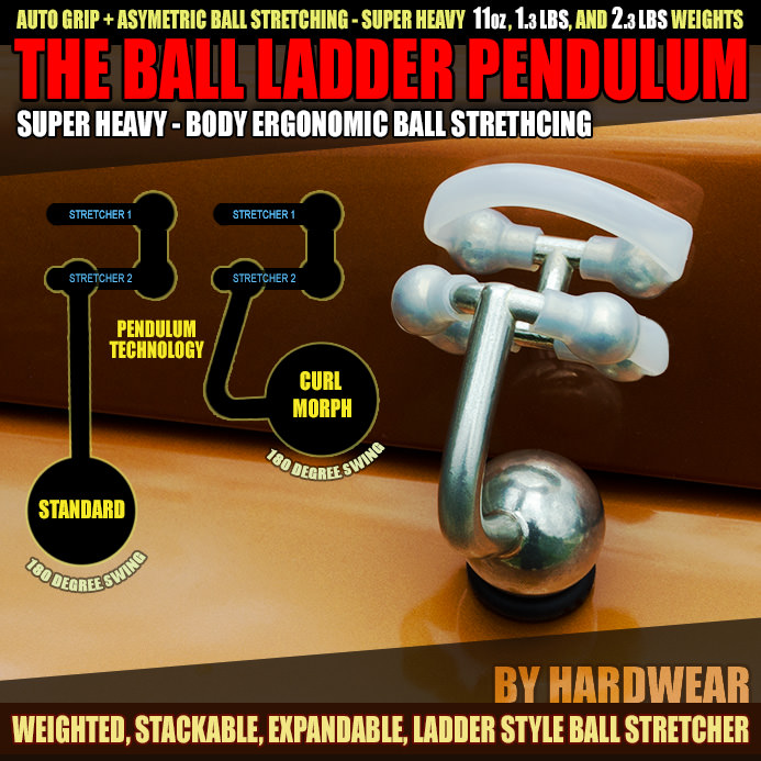 THE&nbsp;FLEX FIT&nbsp;"BALL LADDER" PENDULUM BALL STRETCHER - allknight.com: Awesome ball stretching gear is one of our specialties, so if you want big low hangers, this combination double balls ring with ball weight is perfect. We call it The Ball Ladder Pendulum but you can just call it the key to bigger, manlier, ballsack.