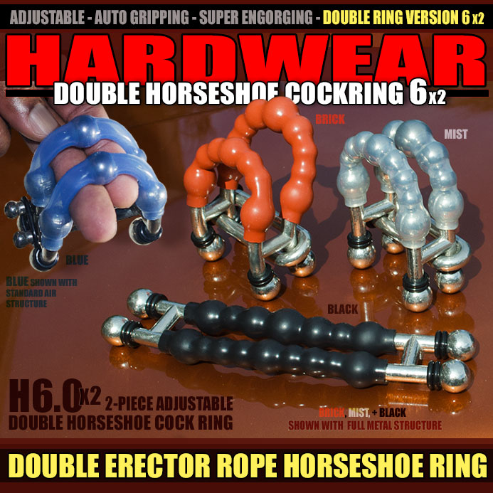 DOUBLE ERECTOR ROPE HORSESHOE COCKRING - allknight.com: A groundbreaking double cock and balls ring design, the Double Erector Rope Horseshoe delivers the huge and hard, giant-sized erection Hardwear rings are famous for, and it’s fantastic for extended wear too. This gear looks stunning in the bedroom or the locker room and everywhere in between.