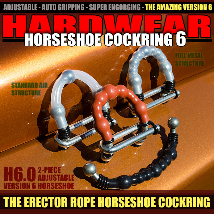 One of the most stunning cock and balls rings on the planet, the Erector Rope is exactly what you would expect from the version 6 Hardwear Horseshoe Cockring. Your bigger, harder erection will thank you for it.