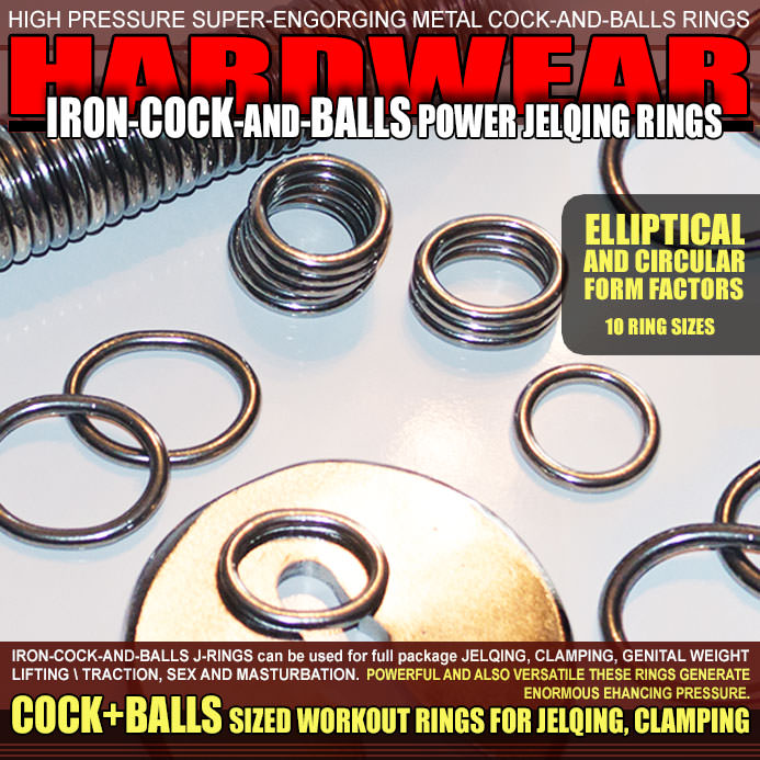 IRON-COCK-AND-BALLS WEIGHTED JELQING, CLAMPING RINGS - allknight.com