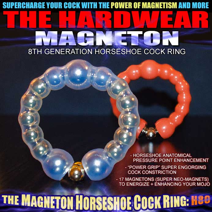 Awesome bulge right? Brad is wearing the amazing Hardwear Magneton underneath his slacks... the magnetic penis enlarging rings that's perfect all-day ring wear under clothes, and perfect for getting you rock hard in the bedroom! 
