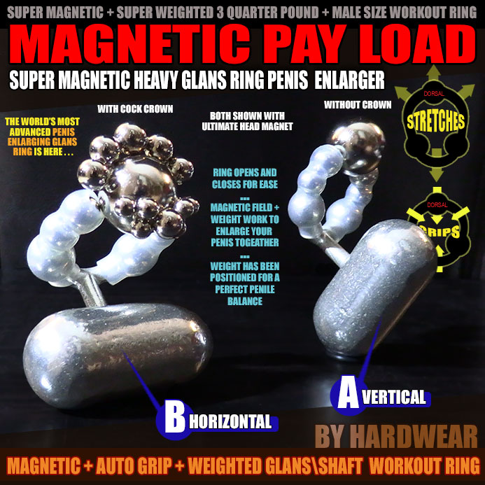 MAGNETIC PAYLOAD GLANS RING&nbsp;- SHAFT RING - allknight.com: The world’s most advanced glans ring is here, featuring onboard weight and magnetics to grow your dick. Super comfortable, super sexy, and high-tech, the Magnetic Payload looks hot and feels amazing while stretching your manhood.