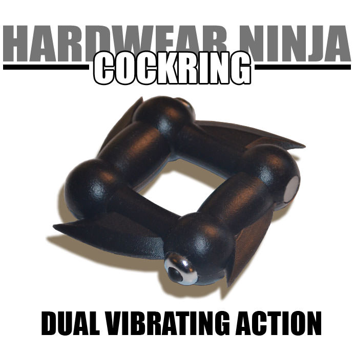 HARDWEAR NINJA DICK AND BALLS VIBRATING COCKRING - allknight.com: Ninja, you like good vibrations flowing through your dick and balls? Your partner will love it when this star-shaped cock ring turns your penis into a vibrating dildo.