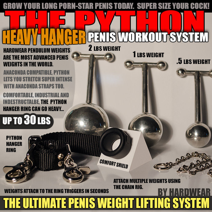 PYTHON HEAVY HANGER PENIS WEIGHT LIFTING SYSTEM - allknight.com: The awesome Python Heavy Hanger is here to make your penis grow, grow, grow! Whether you just want another inch or two of man meat, or you want to be hung down to your knees, this penis hanger, penis weight system has your needs covered.